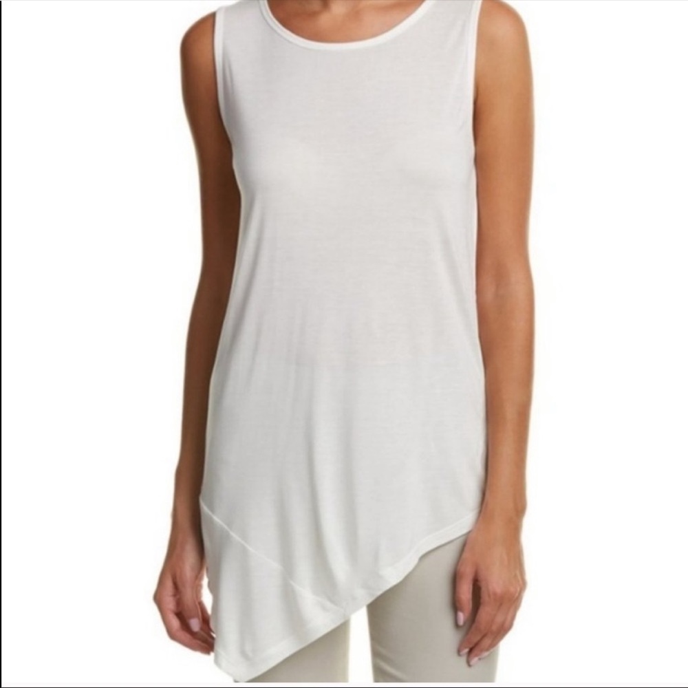 Cabi 5070 Grazie White Asymmetrical Tunic Tank Top